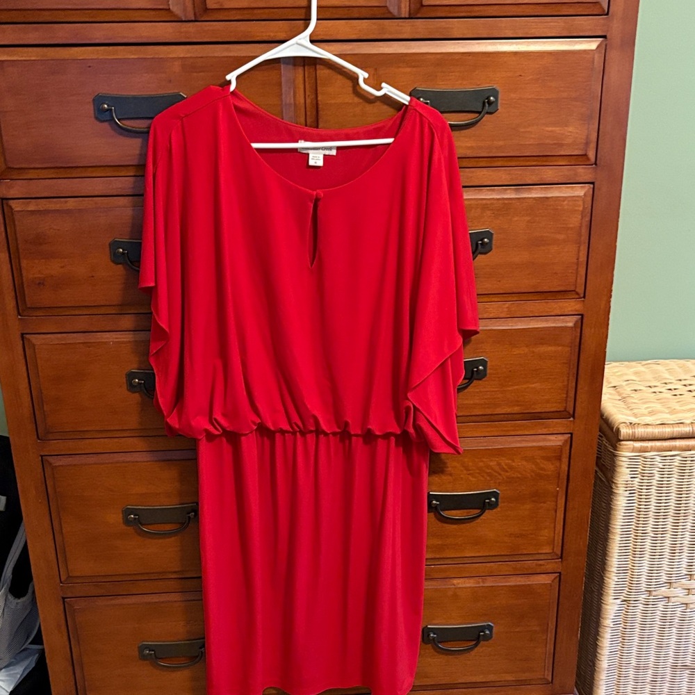 Coldwater Creek Vibrant Red Midi Dress